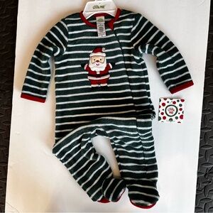 NWT!!!! Little Me Green Velour Christmas Onesie- 6 months